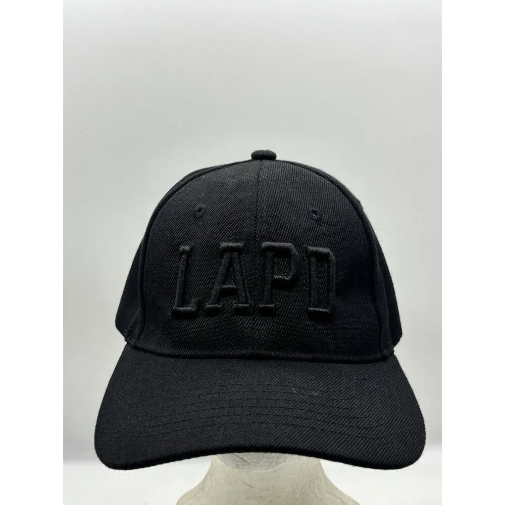 LAPD Blackout Embroidered Logo Hat Academy Fits Adjustable Strap